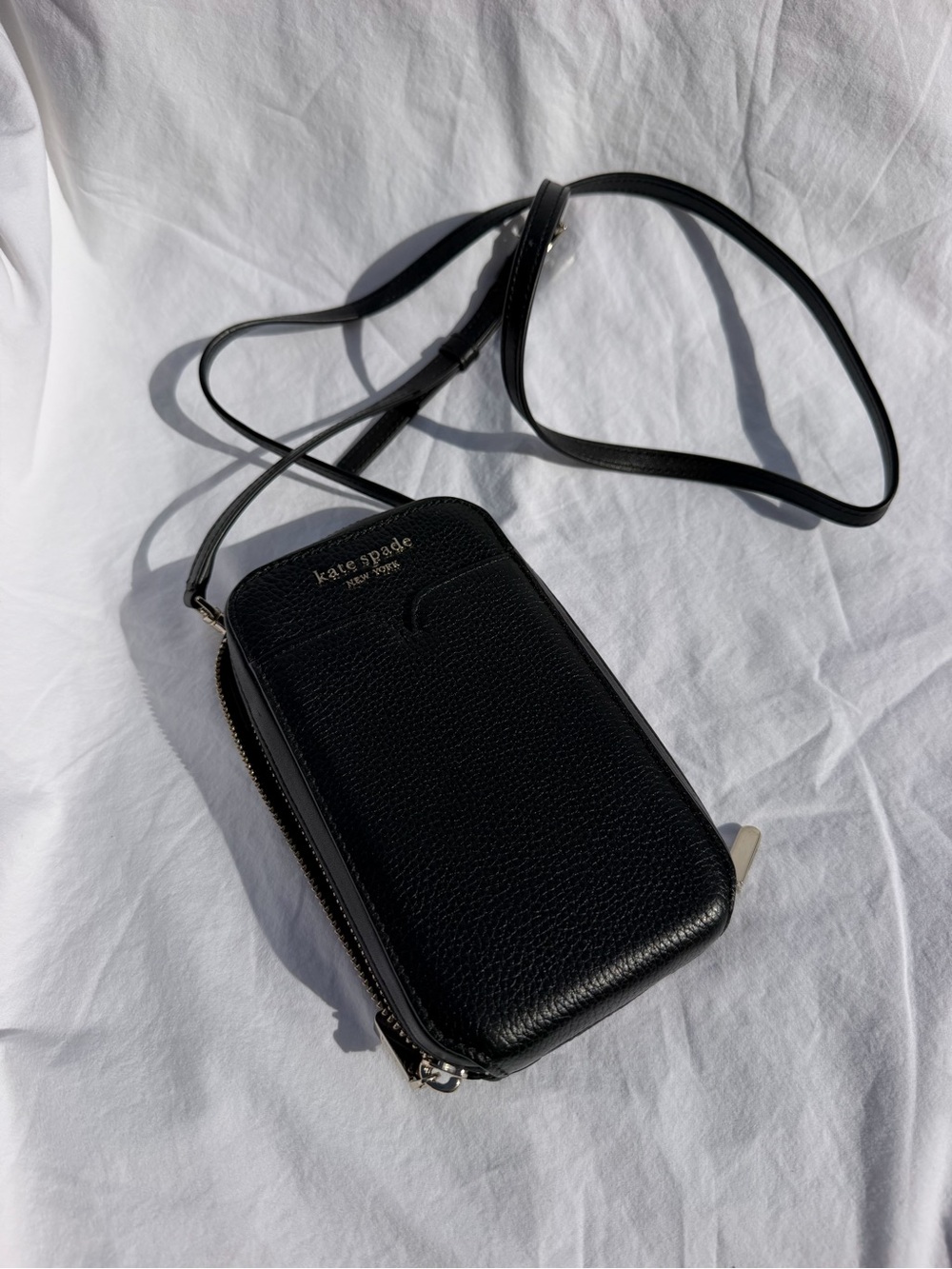 kate spade Black Pebbled Leather Belt Bag Crossbody